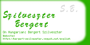 szilveszter bergert business card